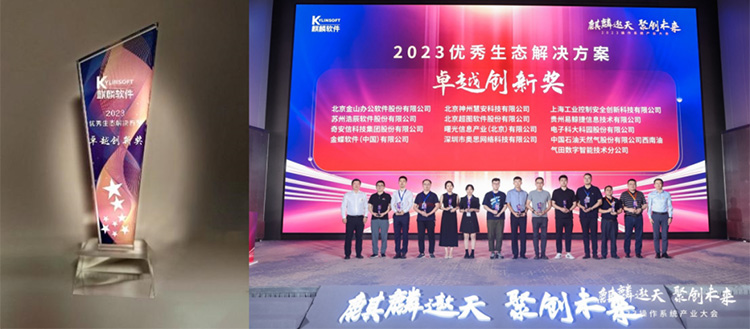金蝶云·苍穹《可组装企业级PaaS平台解决方案》荣获卓越创新奖