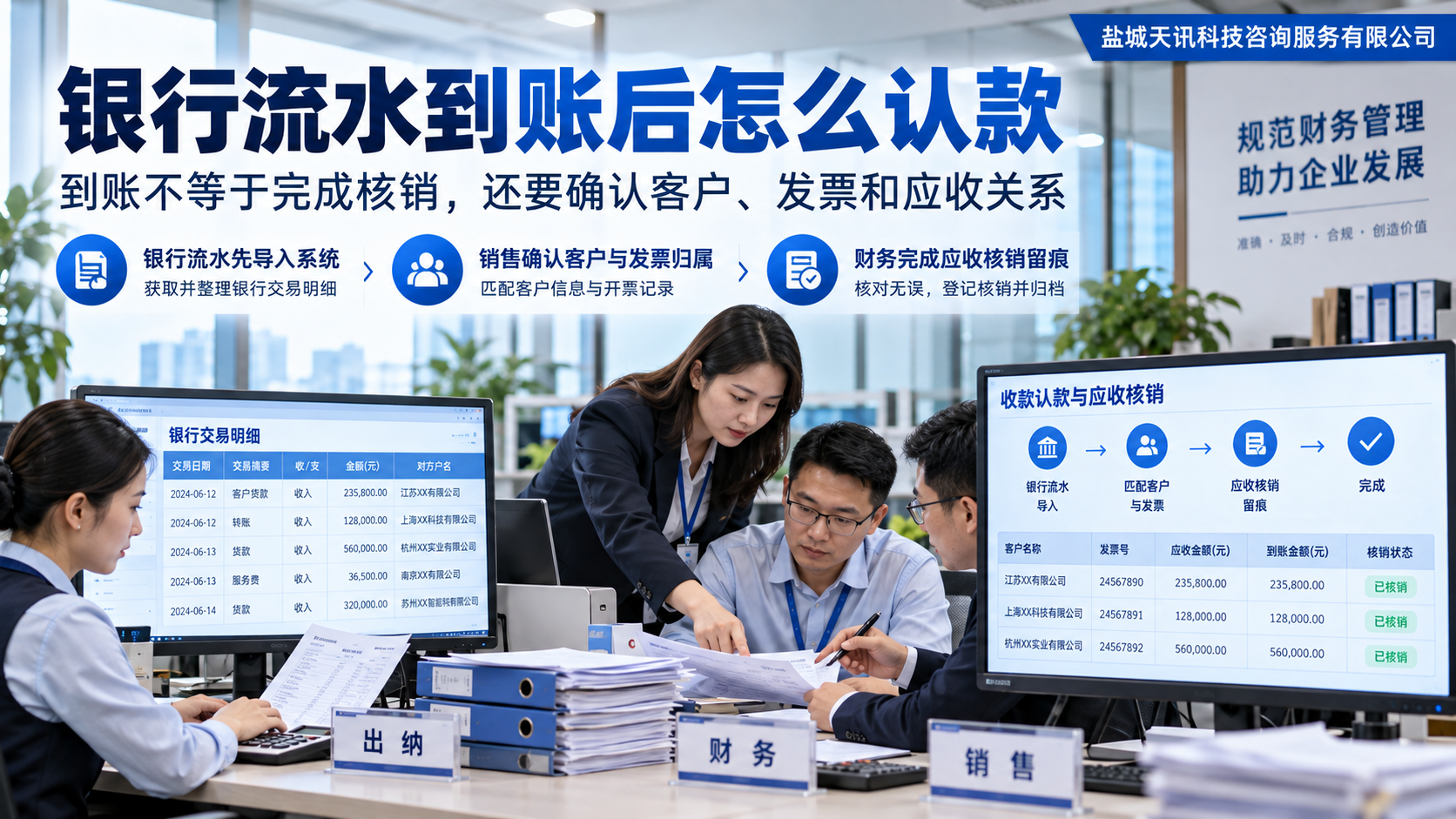 银行流水到账后怎么认款